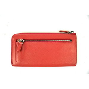 Prada rank Wallet pink leather Saffiano zipper
